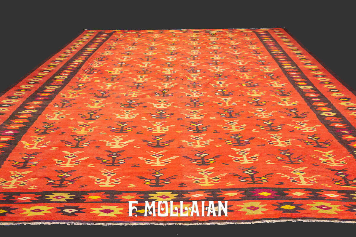 Very Large Handloom Woven Antique Sarkoy Turkish Kilim Carpet n°:577147